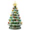Casafield Hand Painted Ceramic Christmas Tree, 12-Inch Pre-Lit Tree with 100 Multi Color Lights and 2 Star Toppers